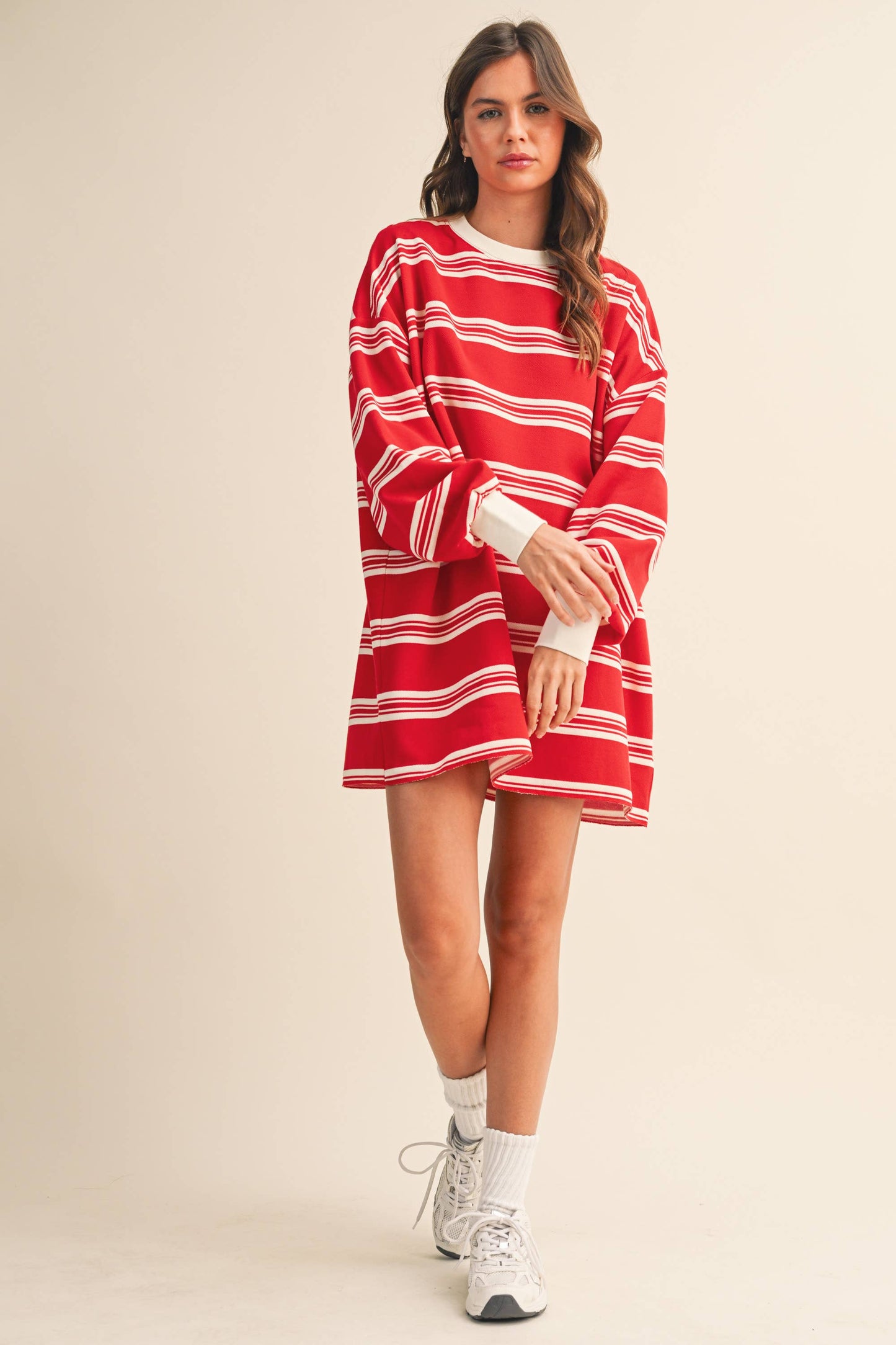 oversized striped t-shirt dress