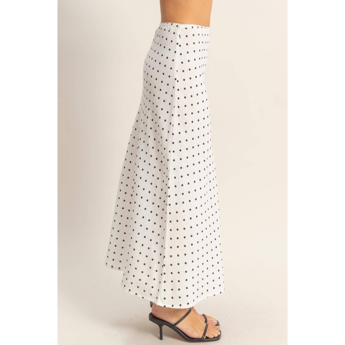 white polka dot maxi
