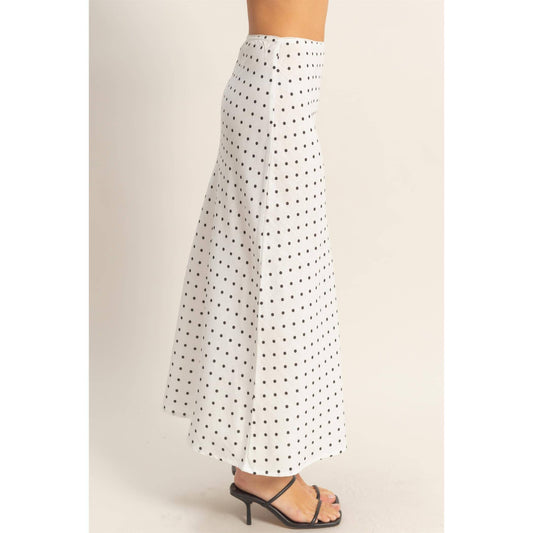 white polka dot maxi