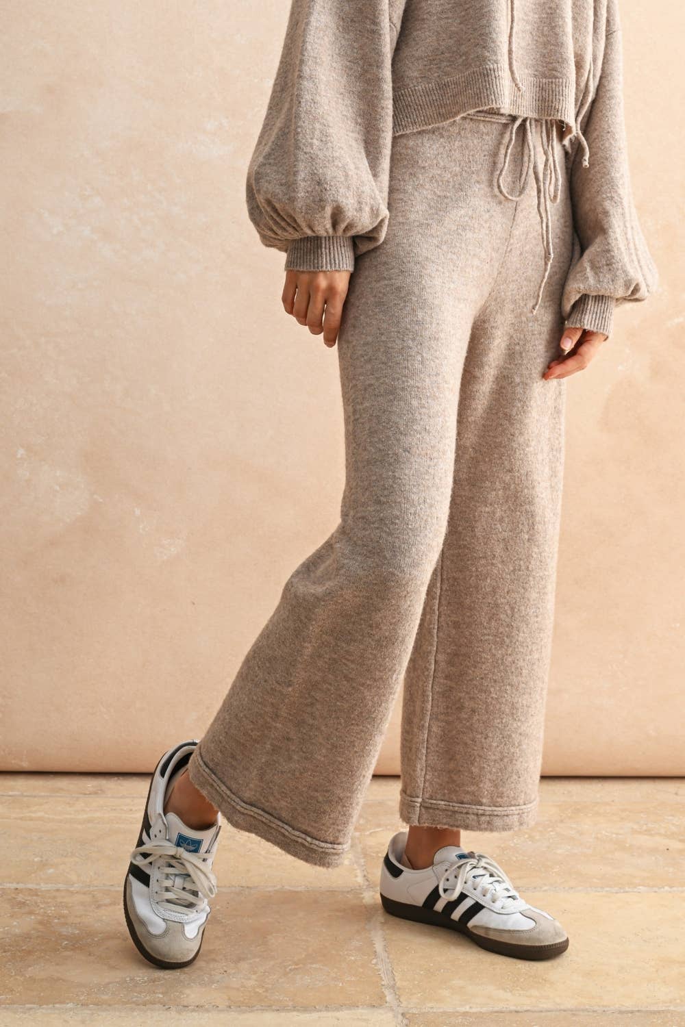 oatmeal wide leg sweats