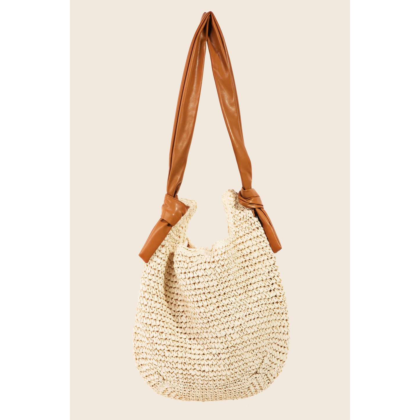 cream braided tote bag