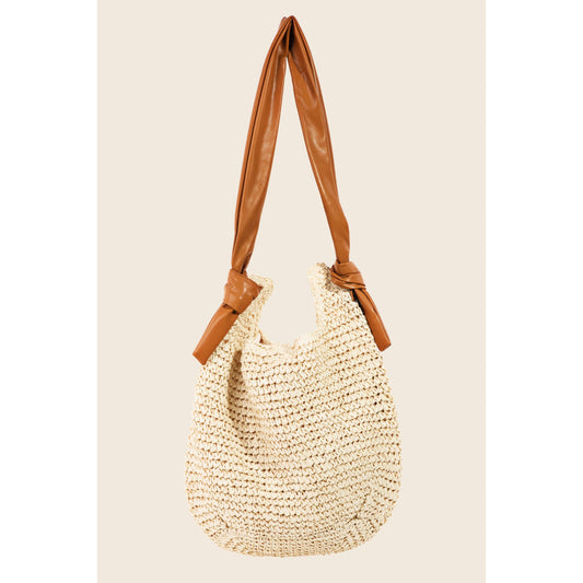 cream braided tote bag