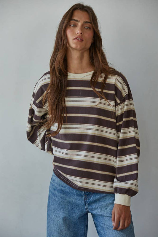 mocha striped top
