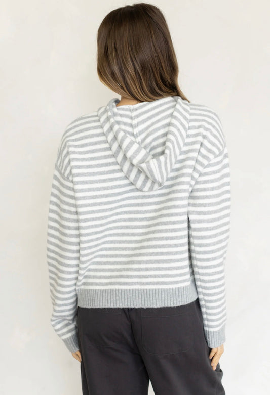stone zip cardigan