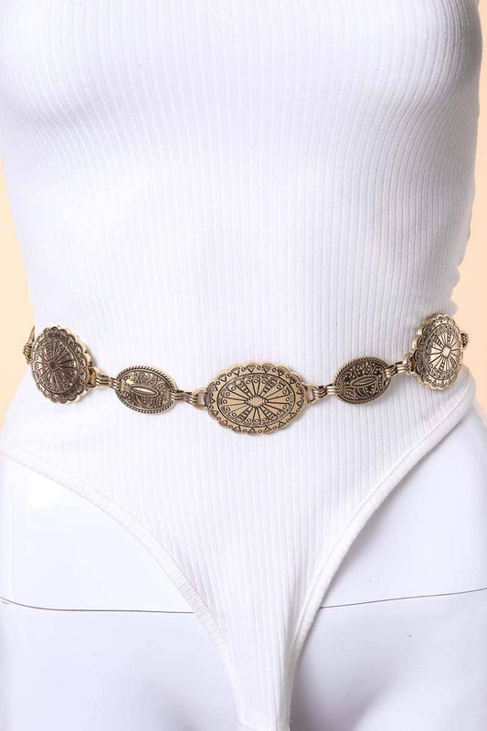 gold western chain belt