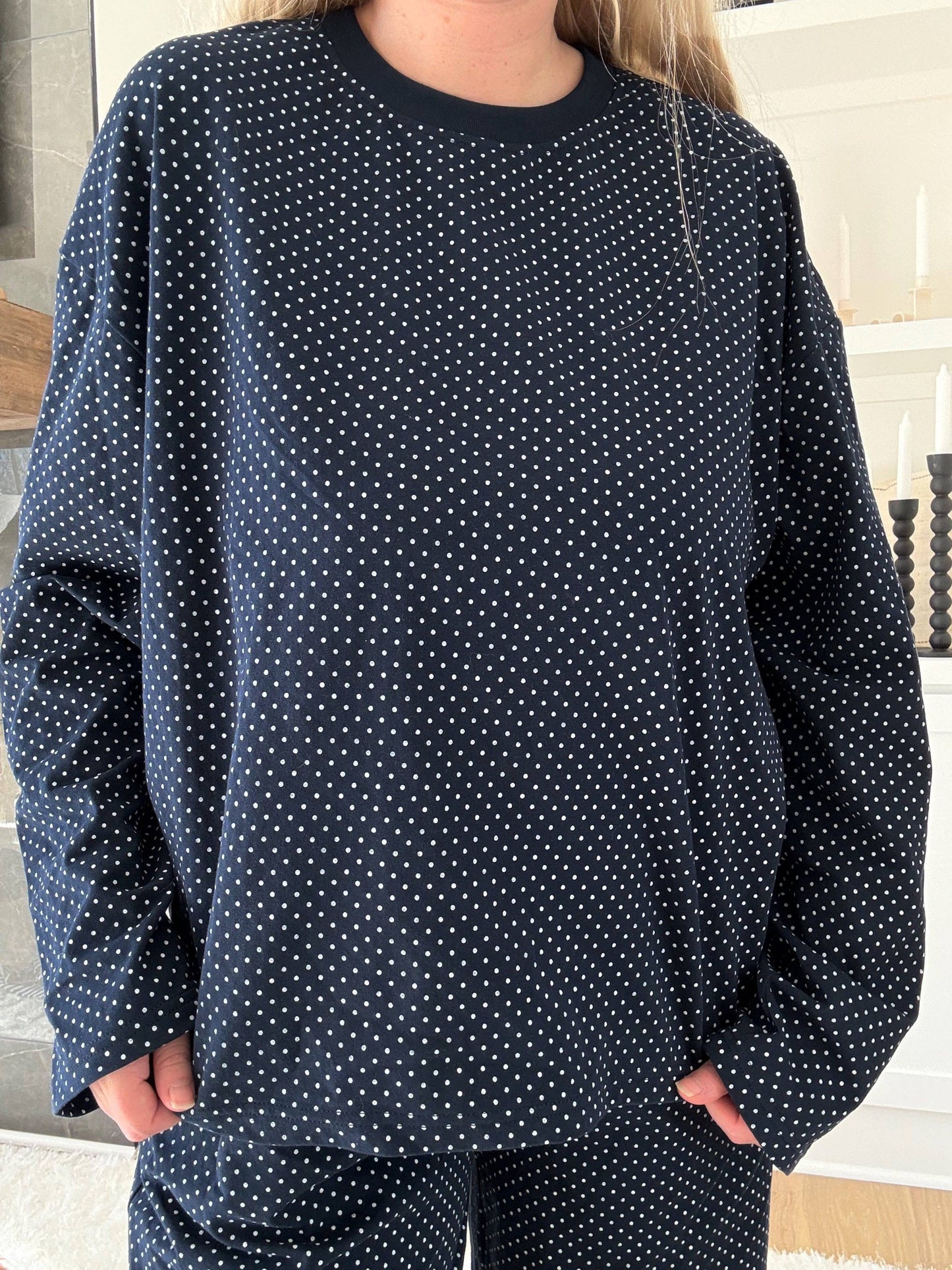 moonlit polka dot pullover