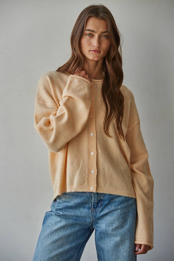 apricot button up cardigan