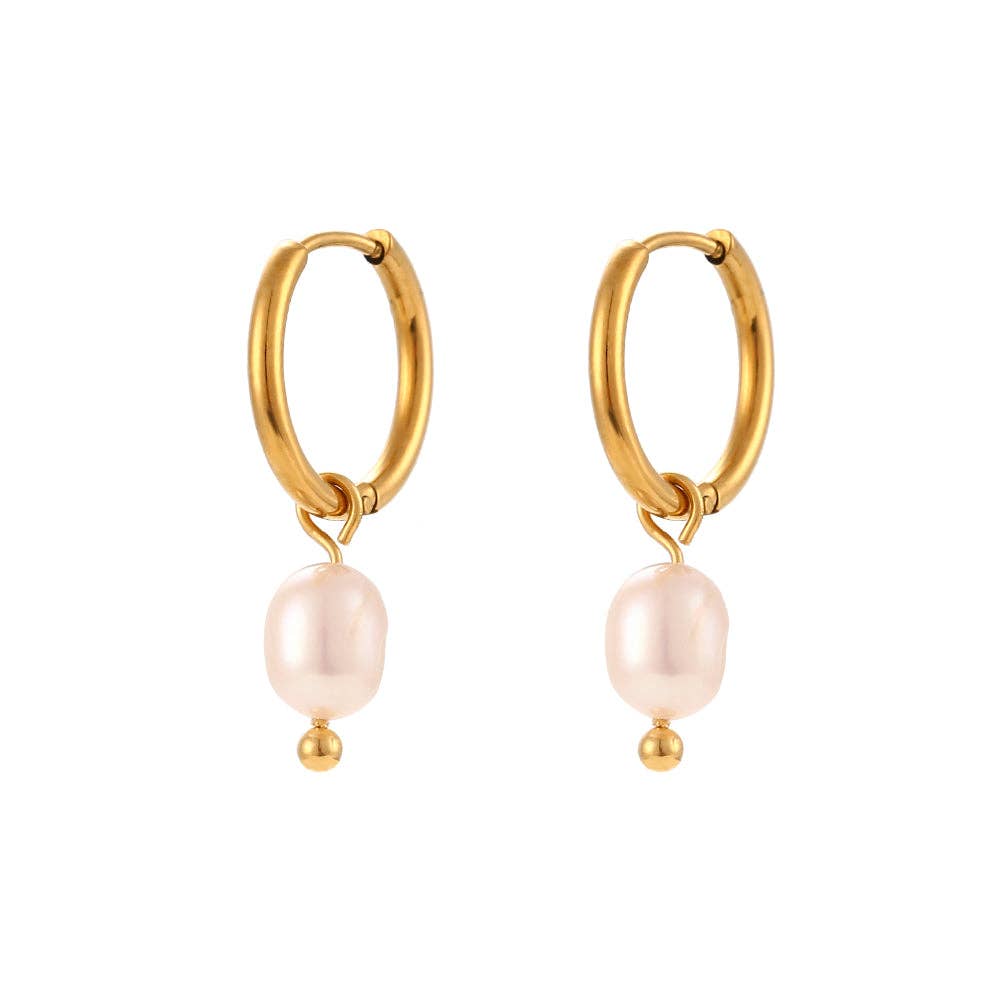 pearl dangle drop earrings