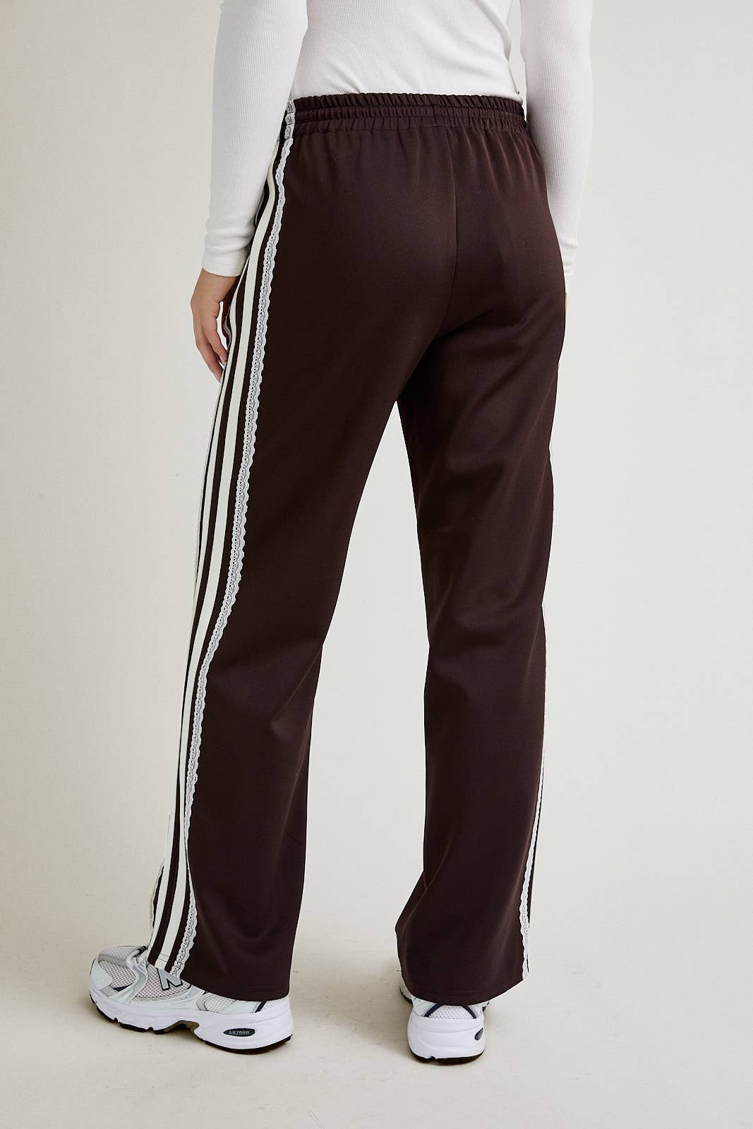 stripe & lace track pants