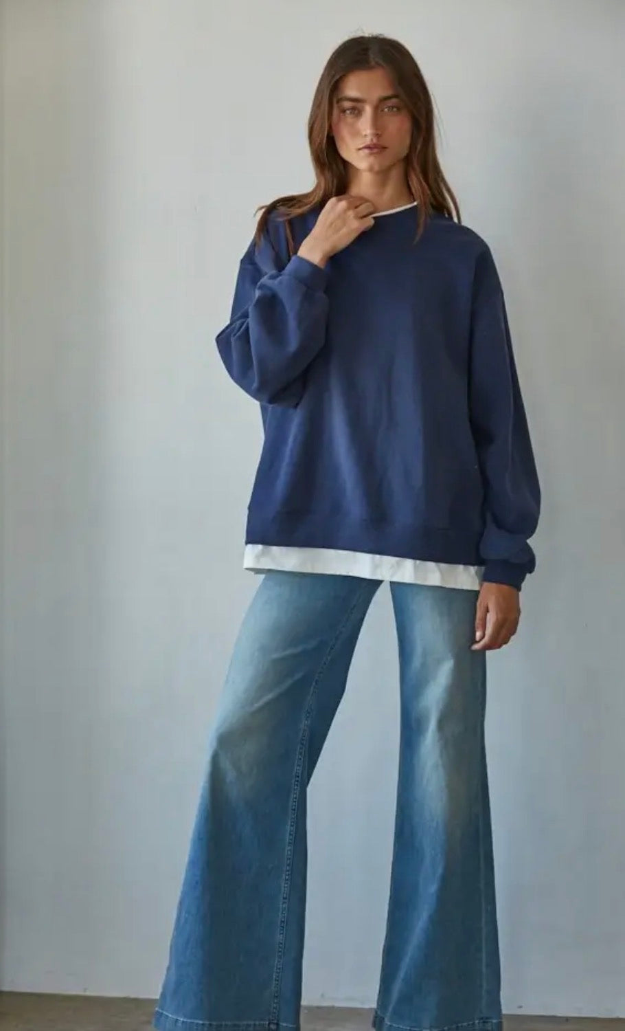 navy thermal pullover