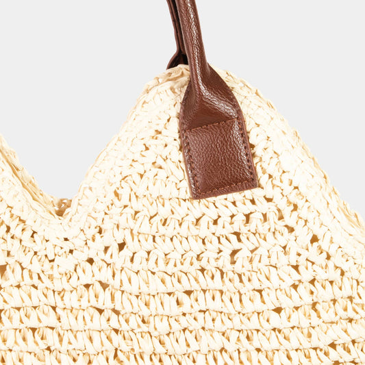 Straw Knit Shoulder Bag