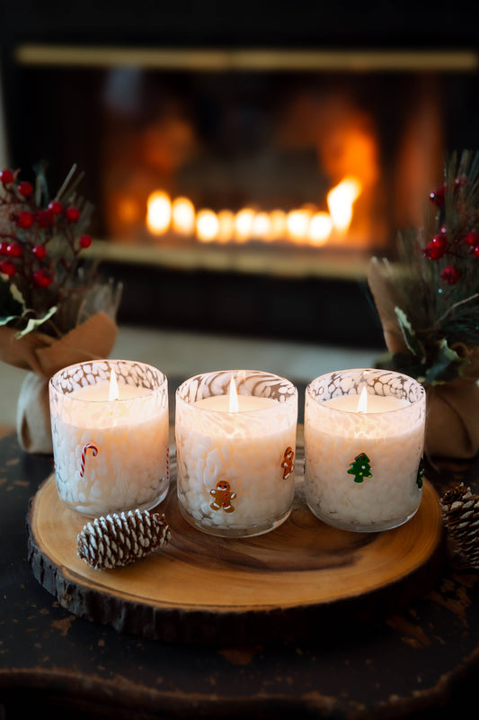 candy cane holiday confetti icon candle