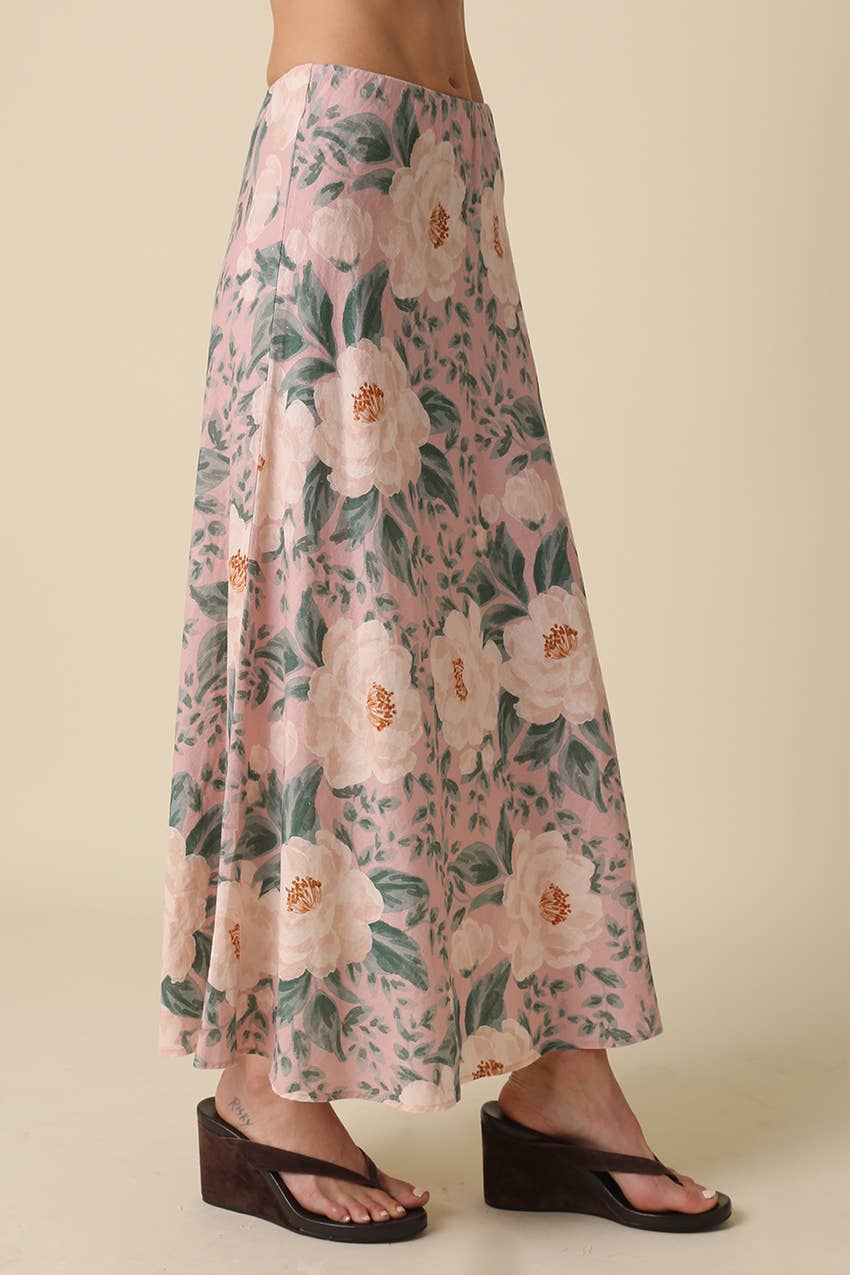 sara floral maxi skirt