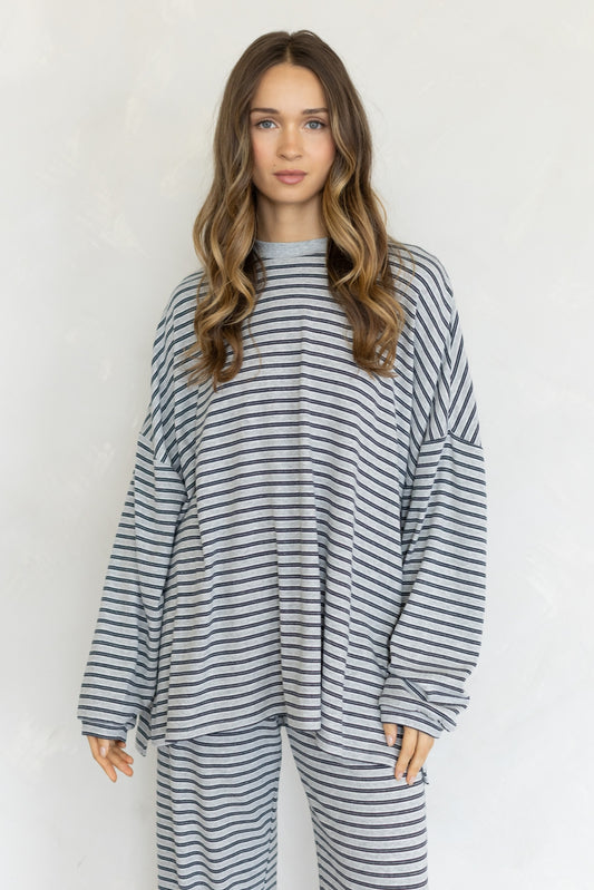 grey cloud striped top