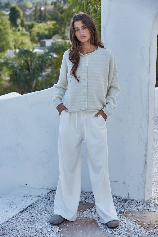 mint striped button up