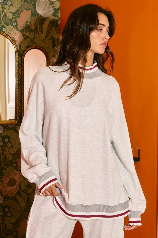 maroon sport mock neck