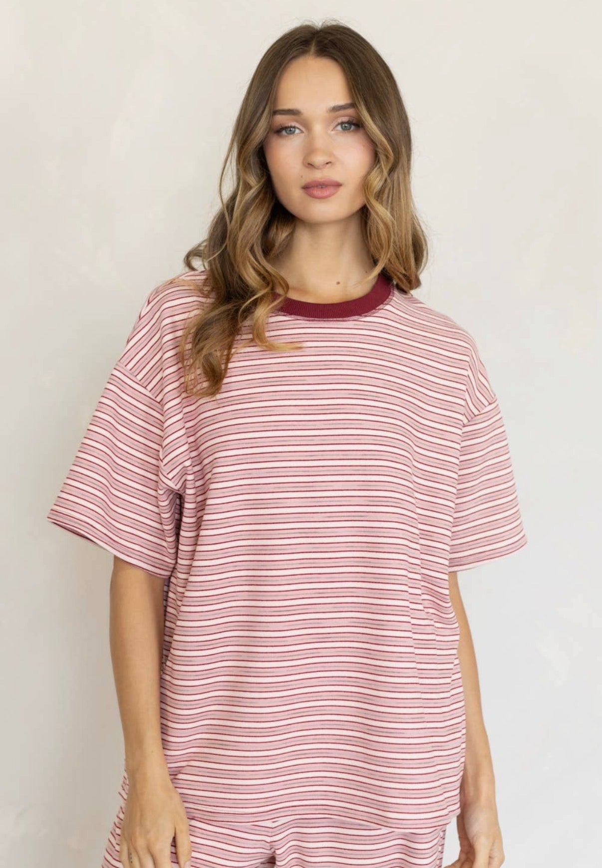 berry striped tee