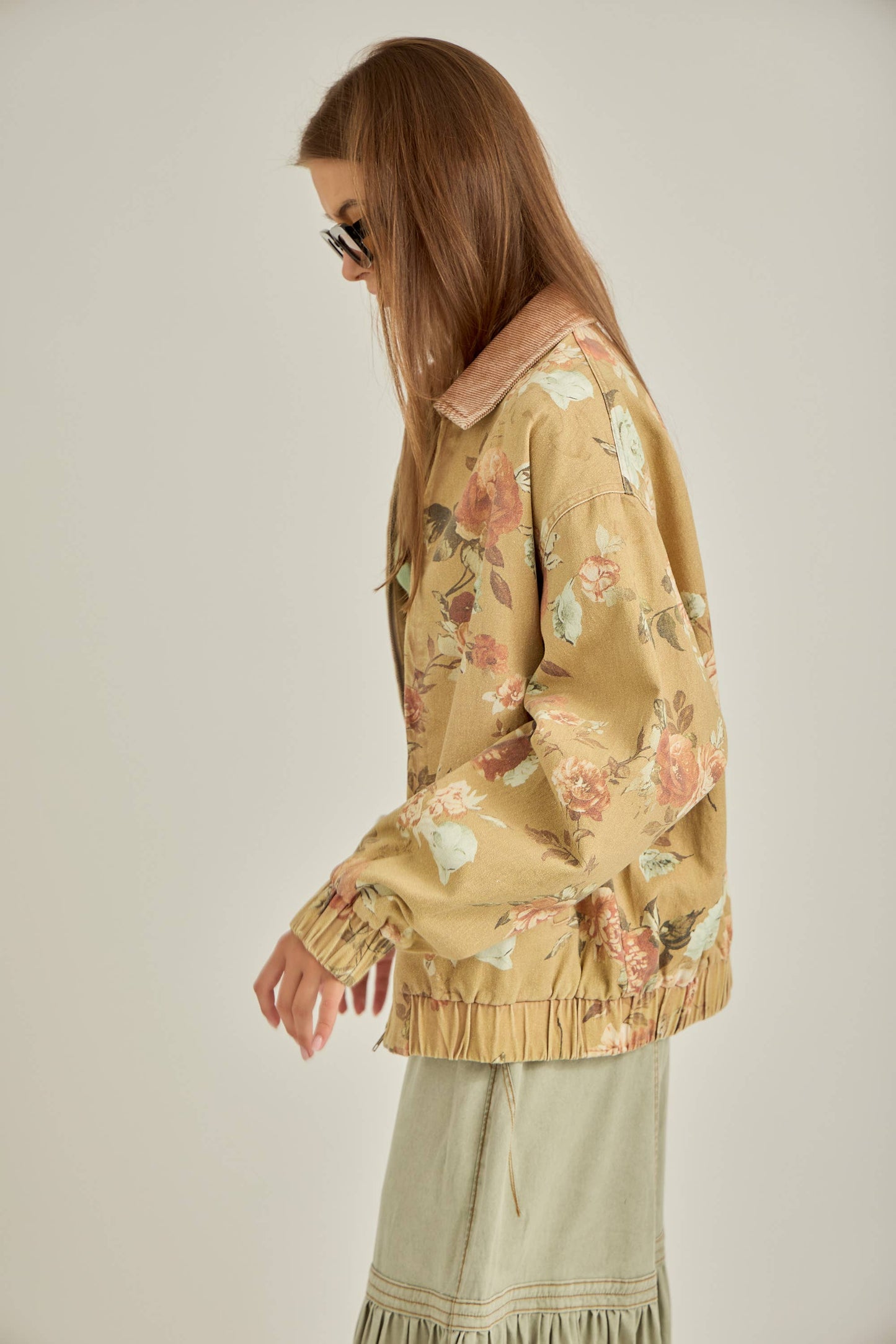 wild floral zip-up jacket