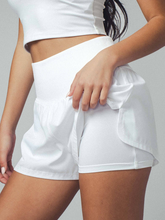 white athletic shorts