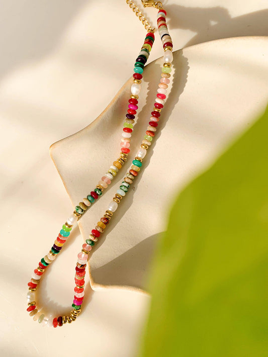 sunny beaded necklace
