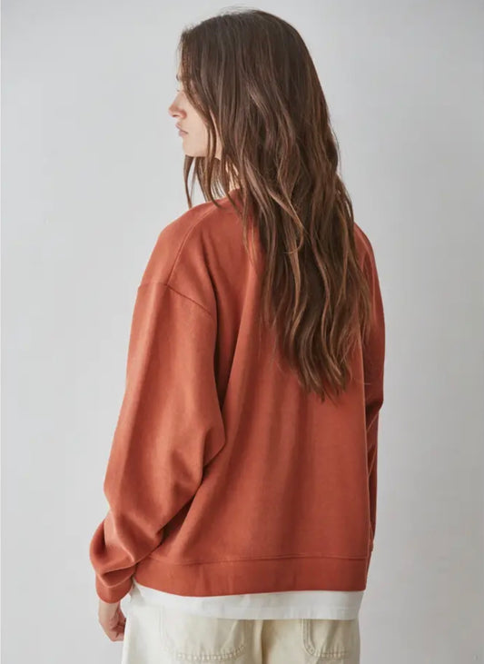rust thermal pullover