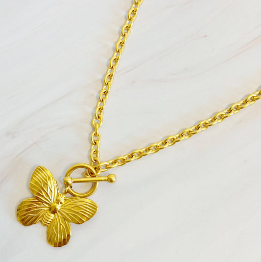 vintage butterfly necklace