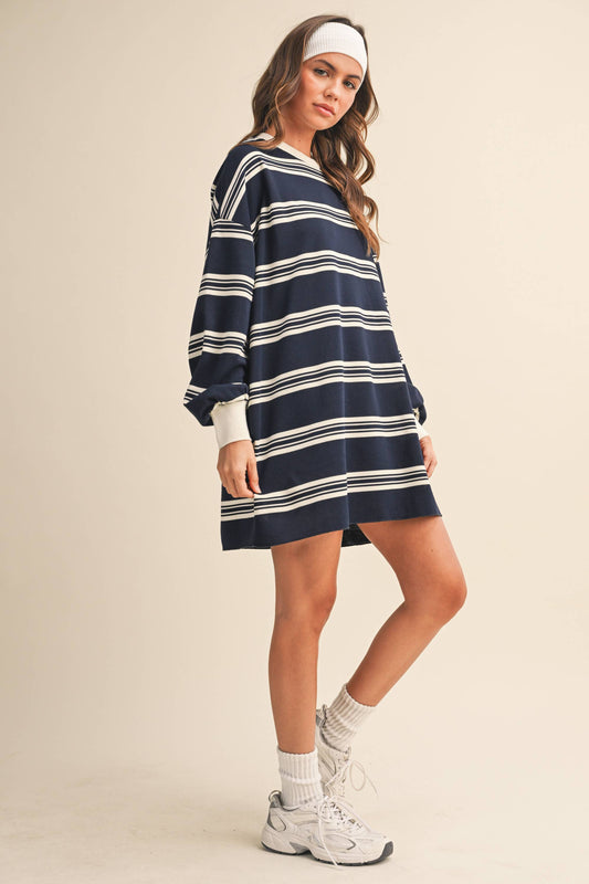 oversized striped t-shirt dress