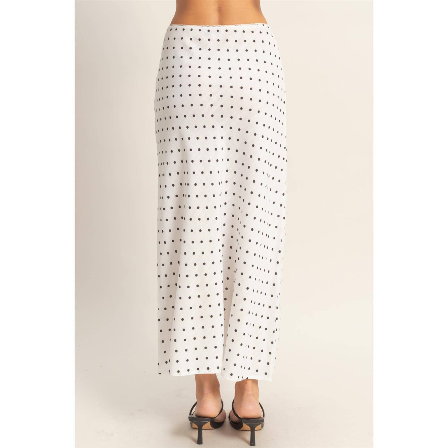 white polka dot maxi