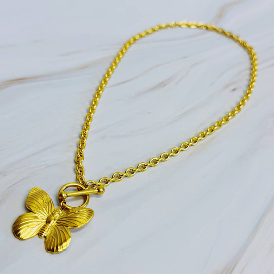 vintage butterfly necklace