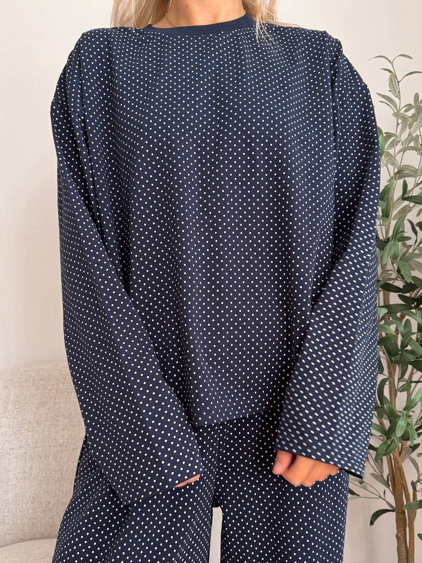 moonlit polka dot pullover