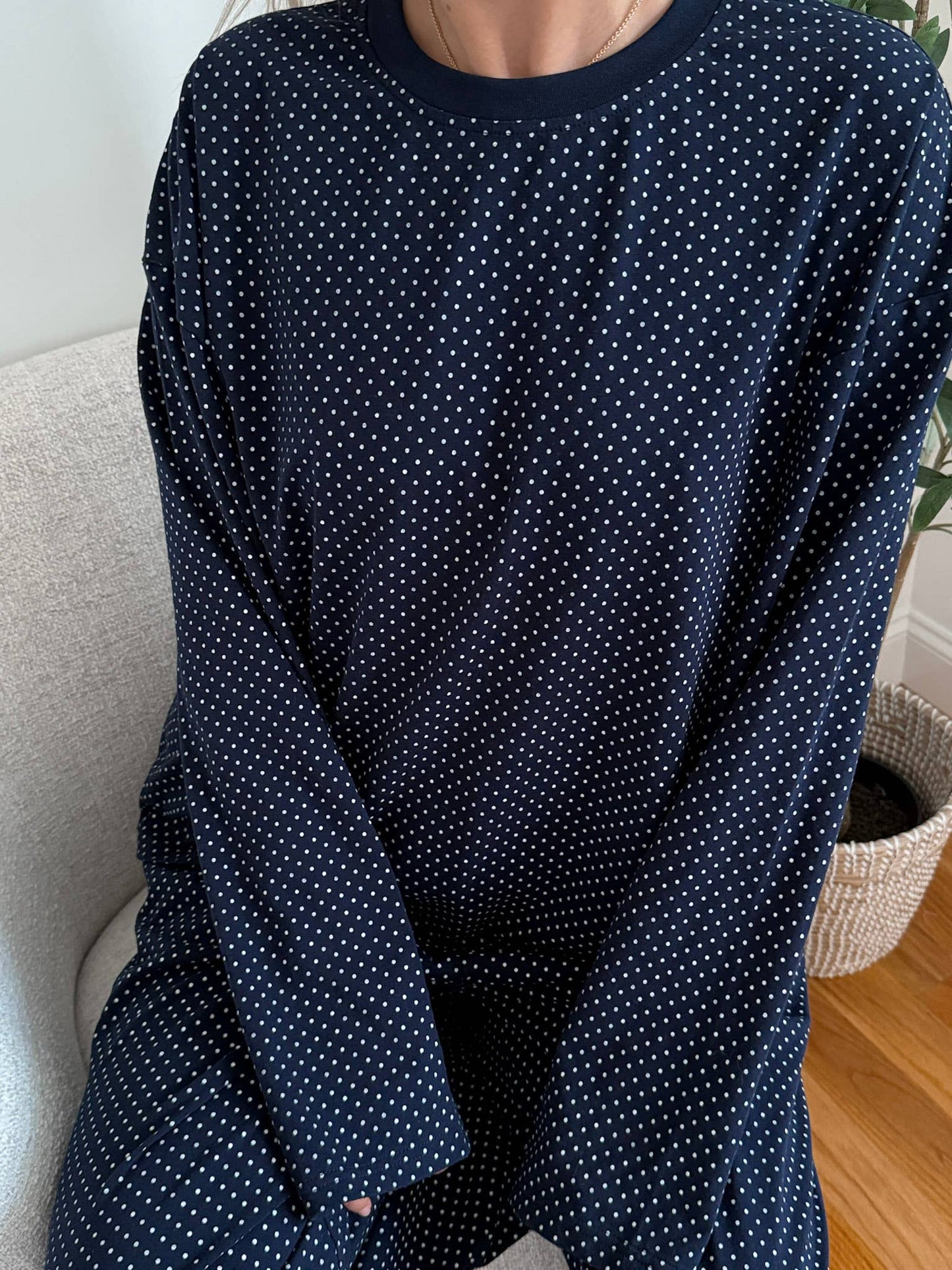 moonlit polka dot pullover