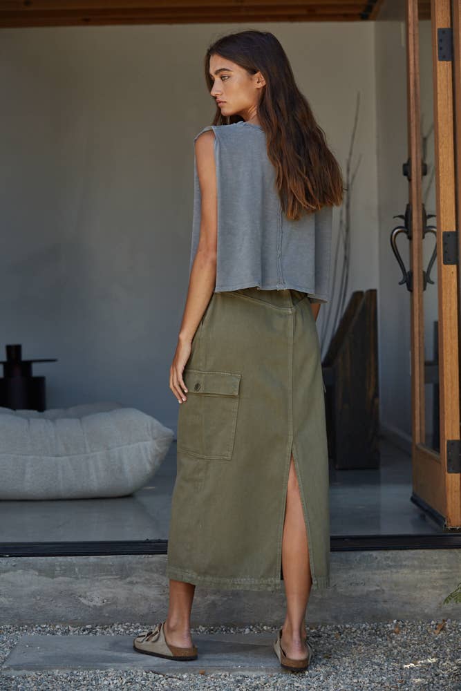 grey boxy tank