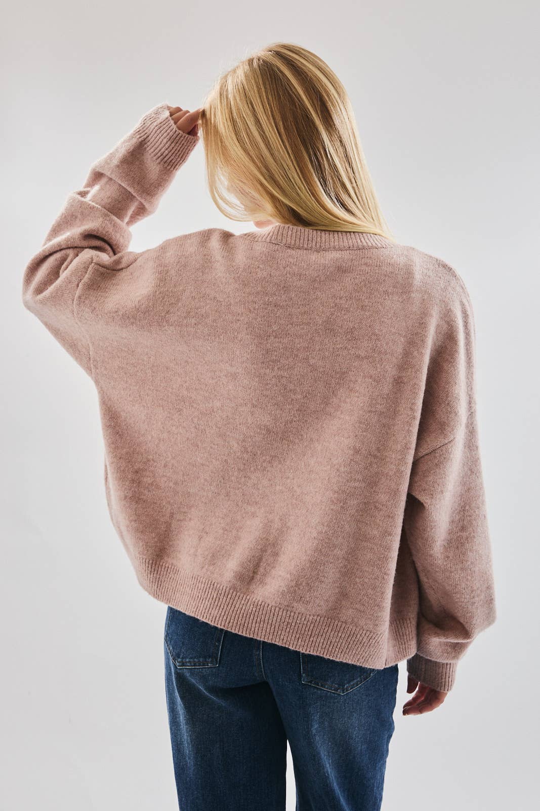 oversized blush cardigan