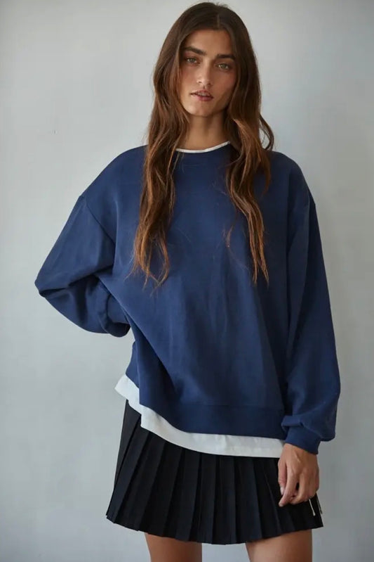 navy thermal pullover