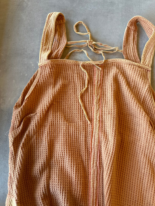 apricot waffle romper