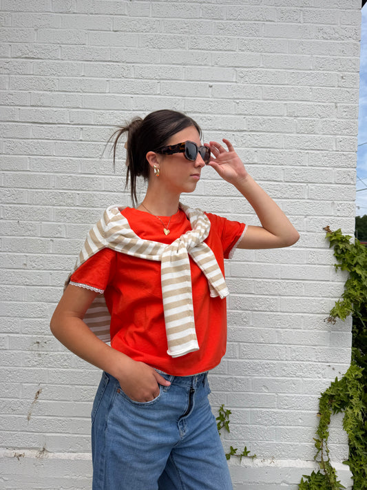 tomato trim tee