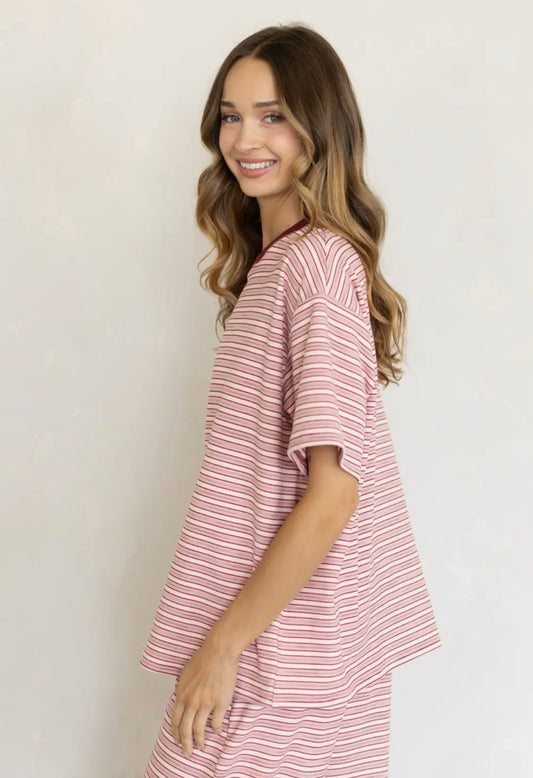 berry striped tee