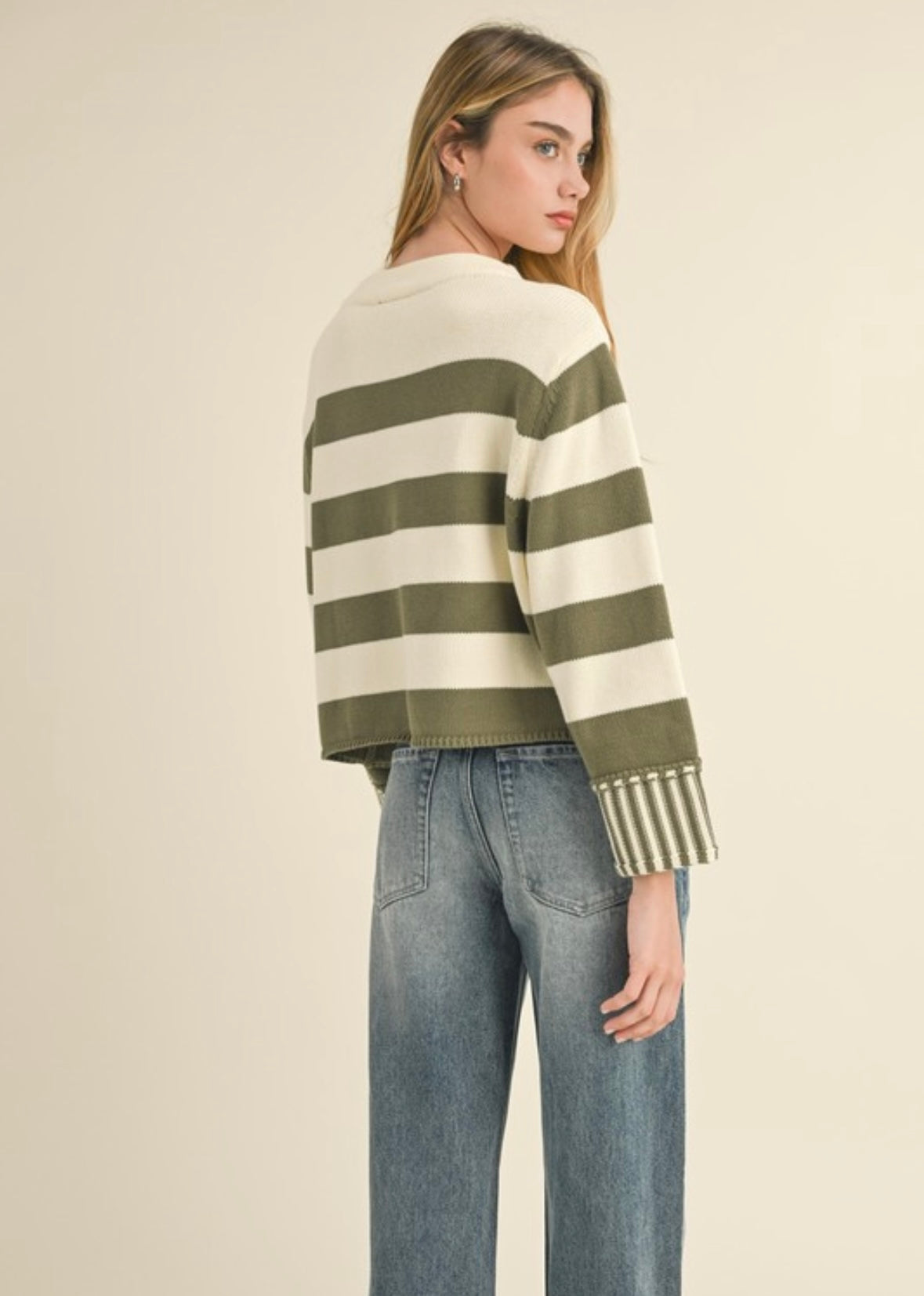 olive stripe sweater