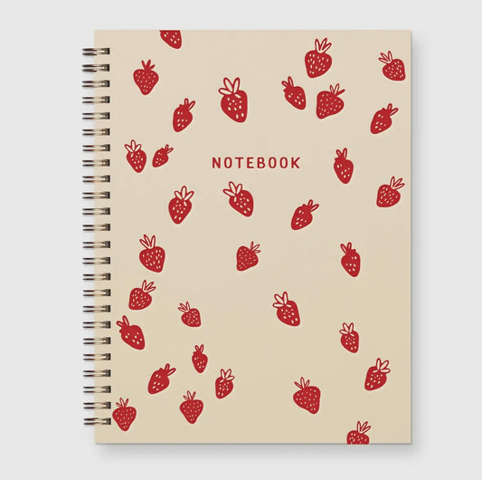 strawberry lined notebook
