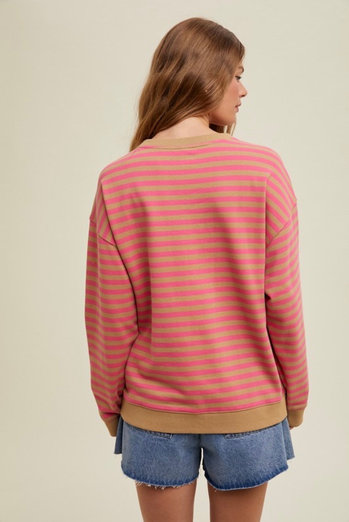 pink punch stripe pullover