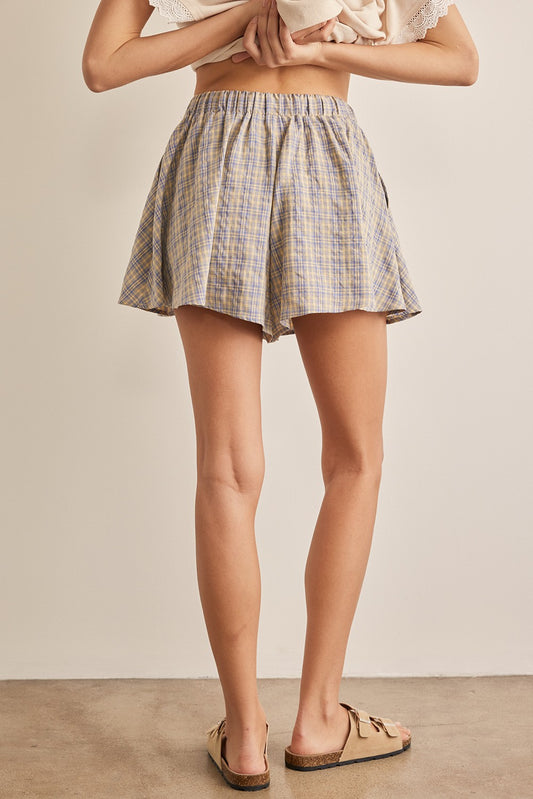 plaid flowy boy shorts