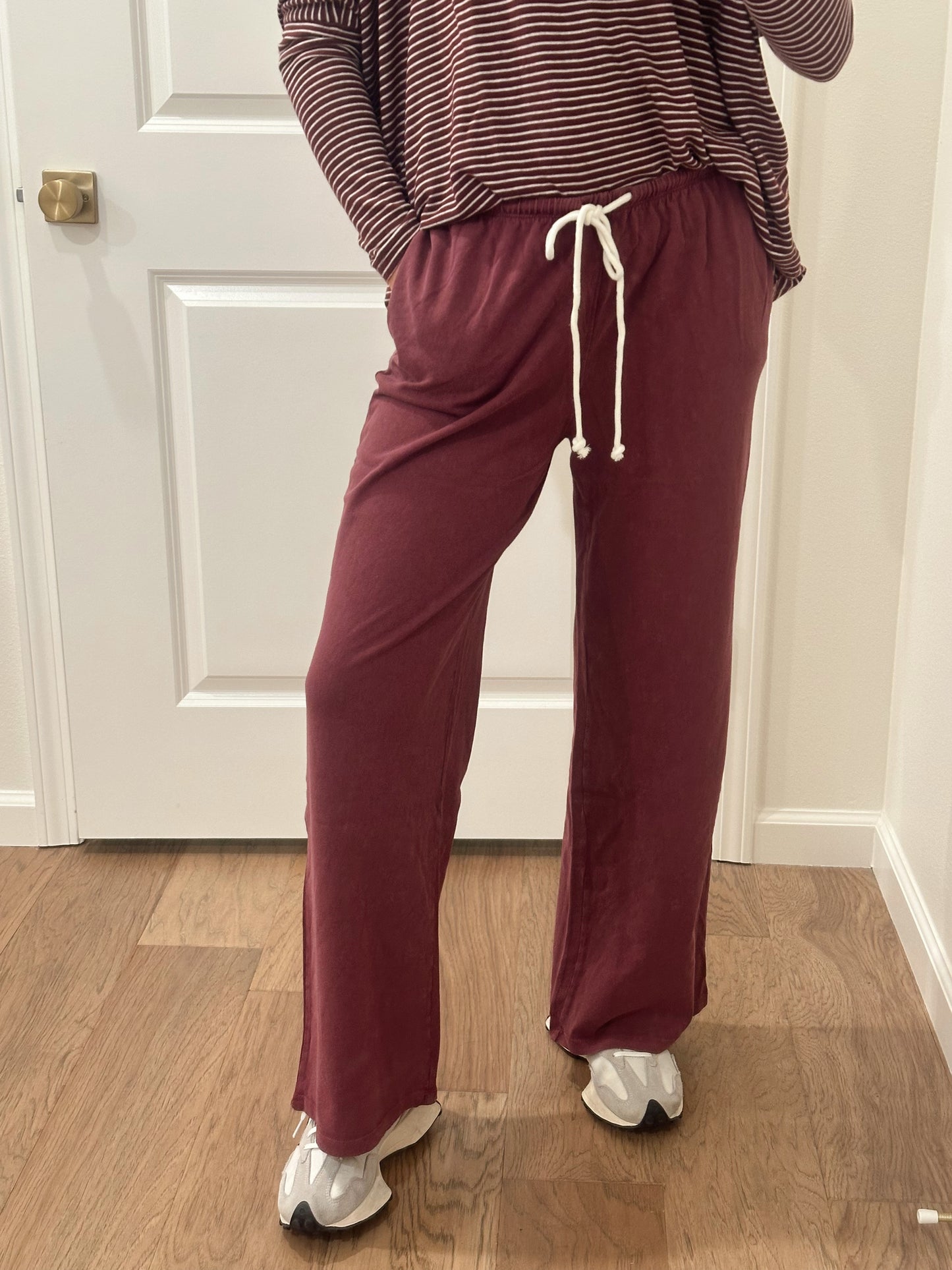 mineral washed plum sweats