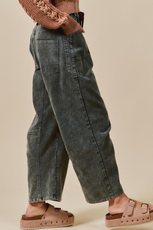corduroy barrel pants