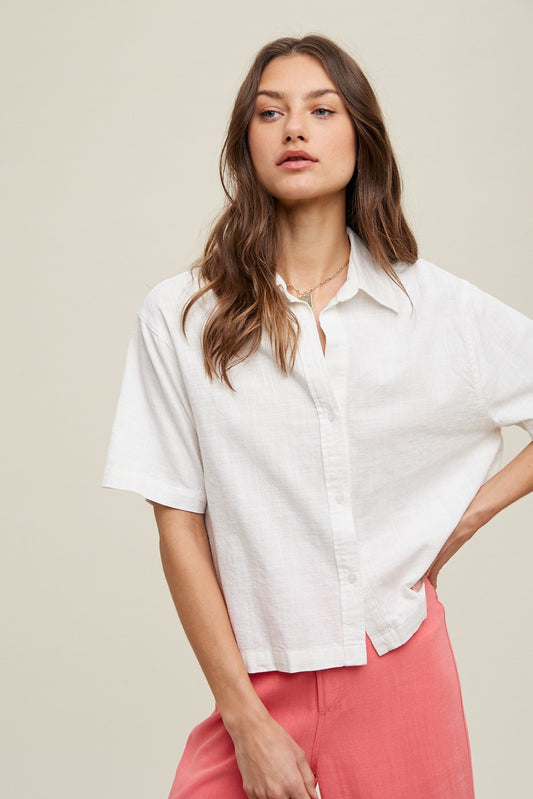 boxy linen blouse