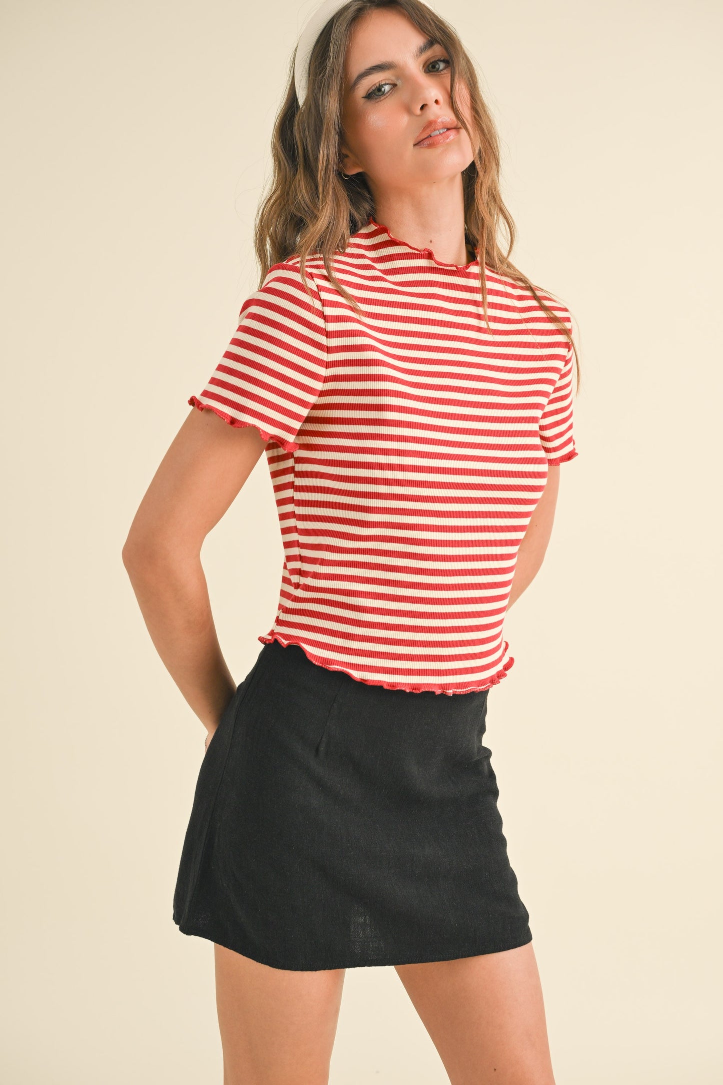 red striped baby tee