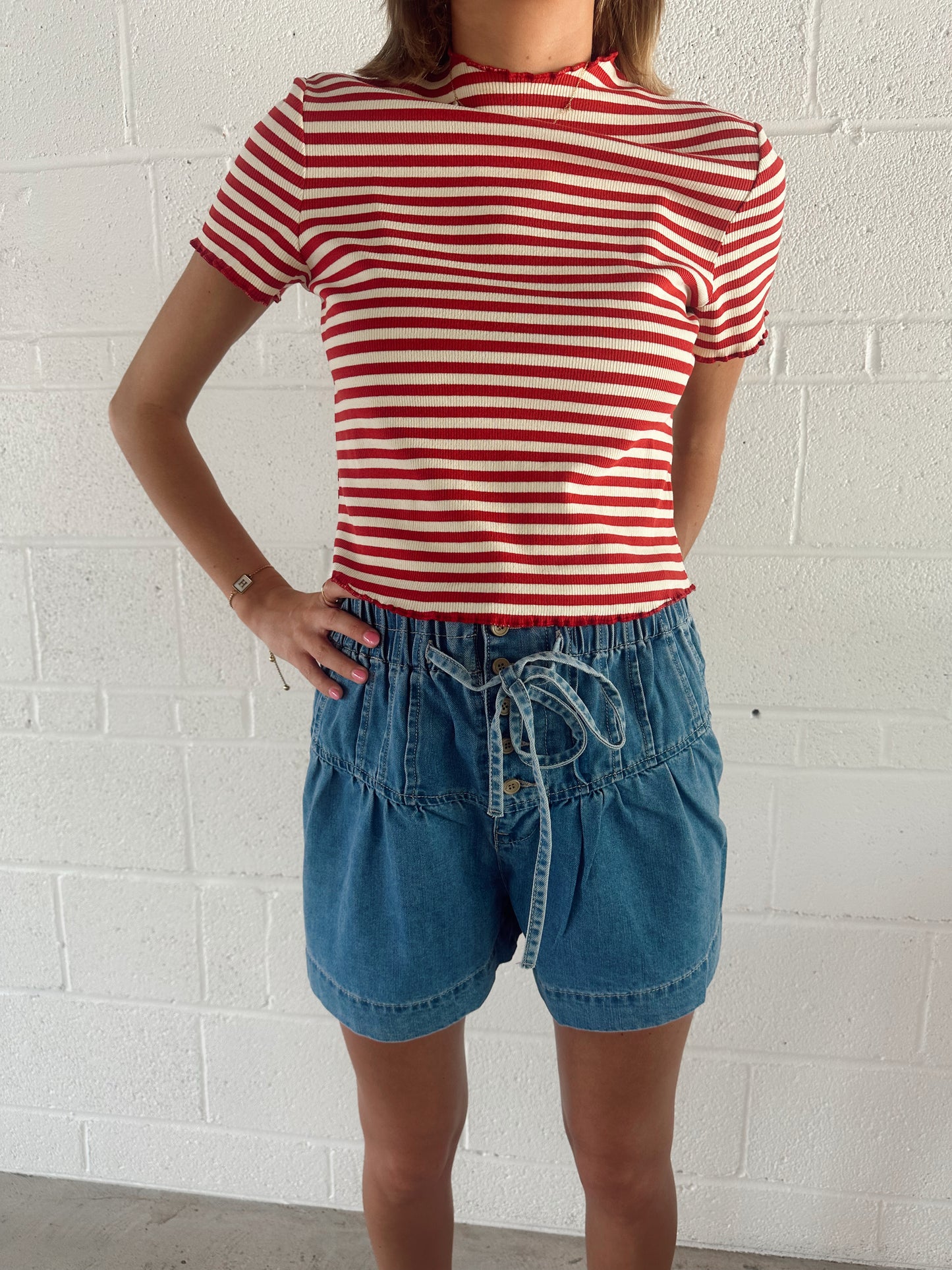 red striped baby tee