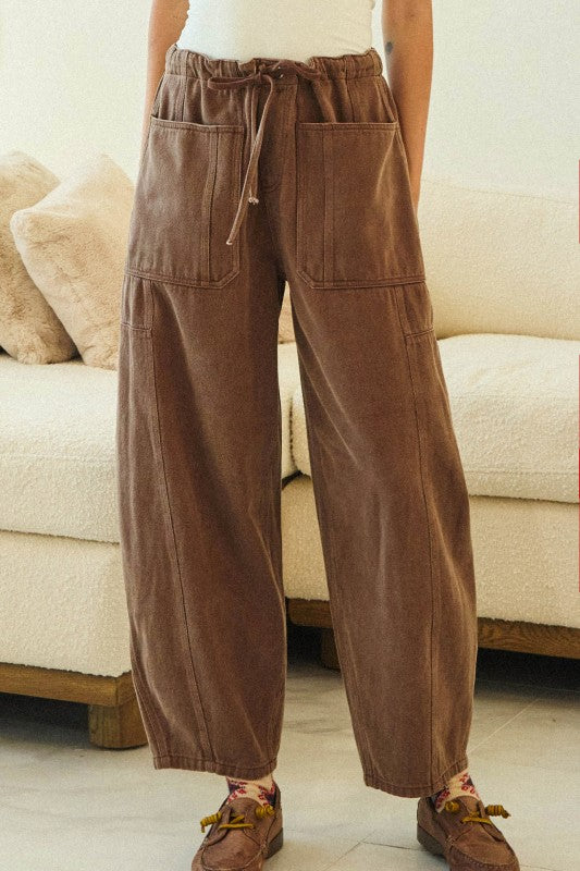 mocha barrel pants