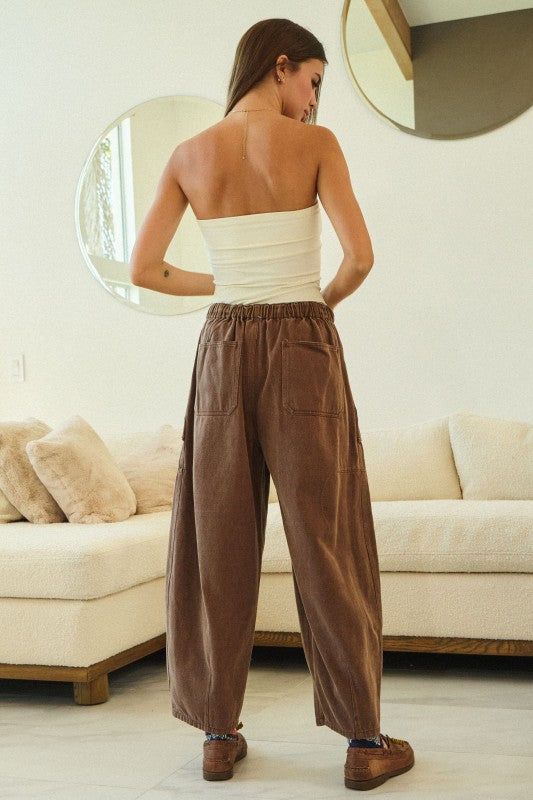 mocha barrel pants