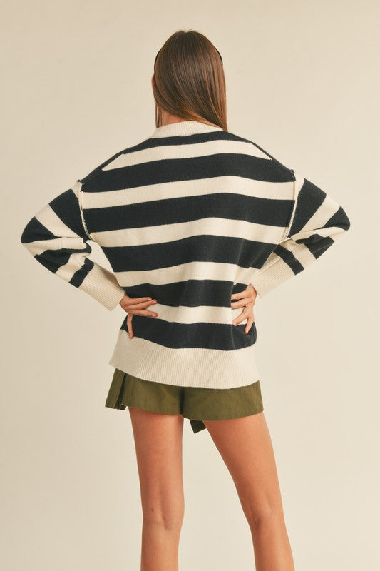 black & white colorblock sweater