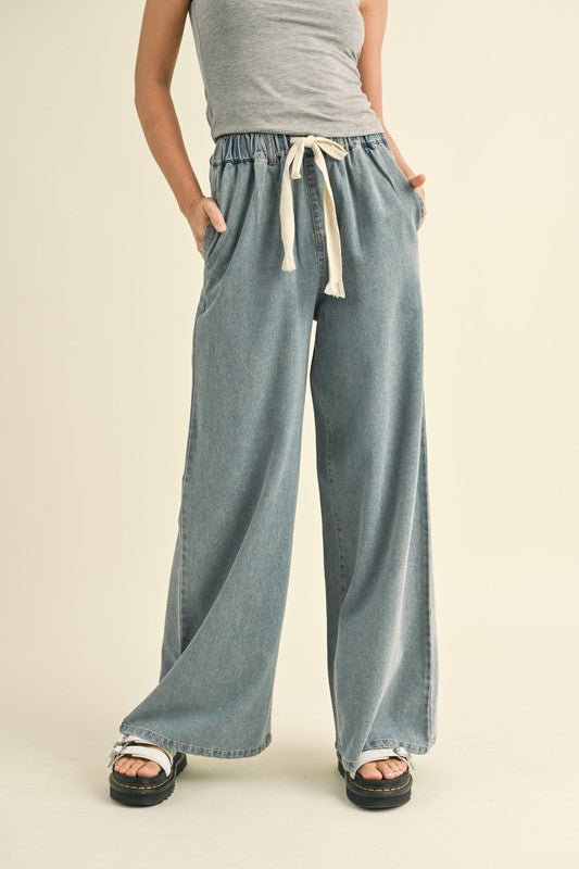 wide leg denim jeans